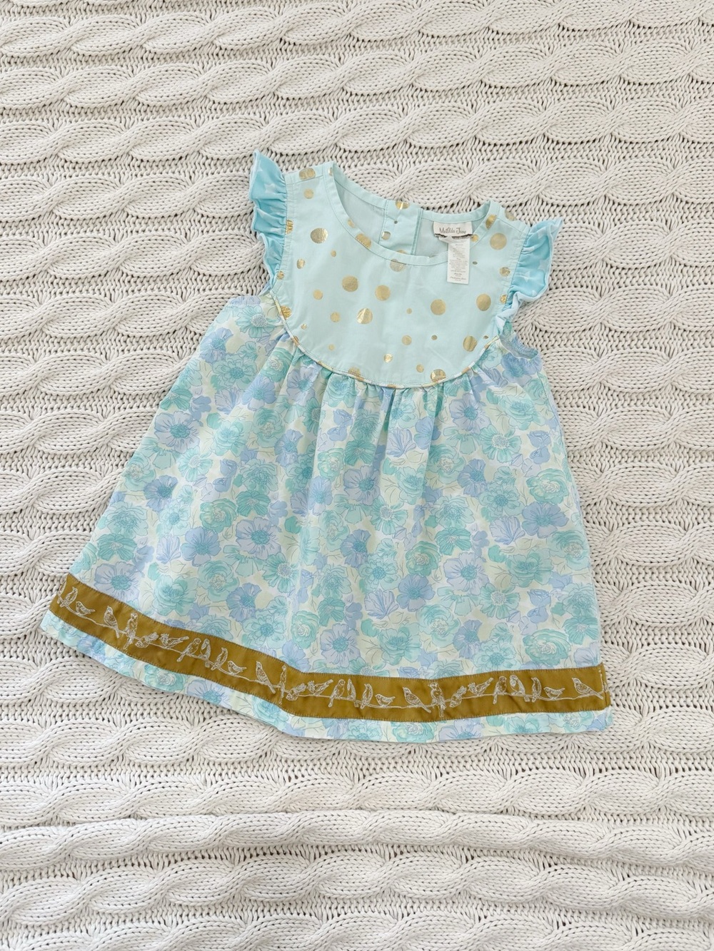 Matilda Jane Mint Dress with Gold Polka Dots